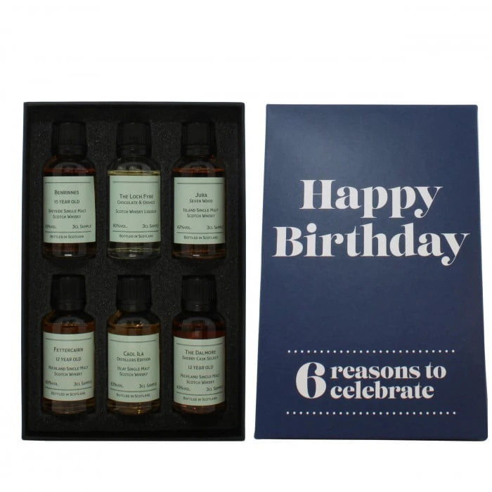 Happy Birthday (Dark Blue) 6 Reasons Whisky Gift Pack - Image 2