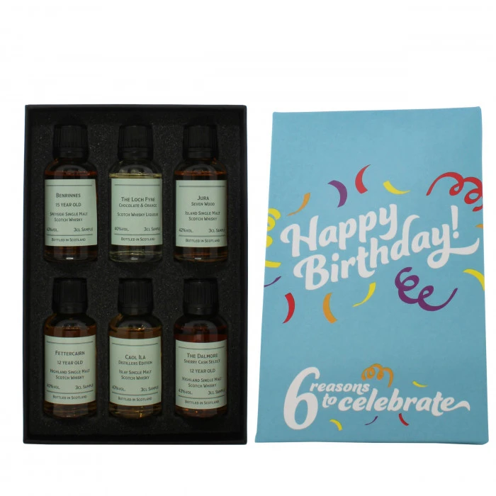 Happy Birthday (Light Blue) 6 Reasons Whisky Gift Pack - Image 2