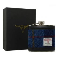 Harris Tweed Hip Flask (6oz) - Blue