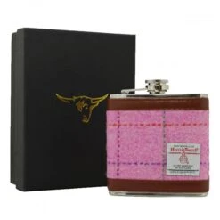 Harris Tweed Hip Flask (6oz) - Pink